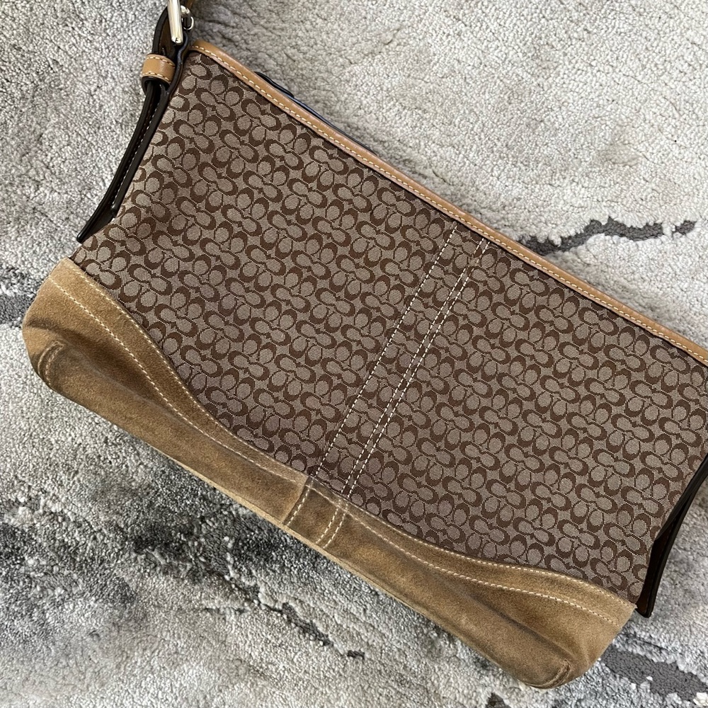 Vintage Coach Y2k Brown Monogram Rectangular Cros… - image 6